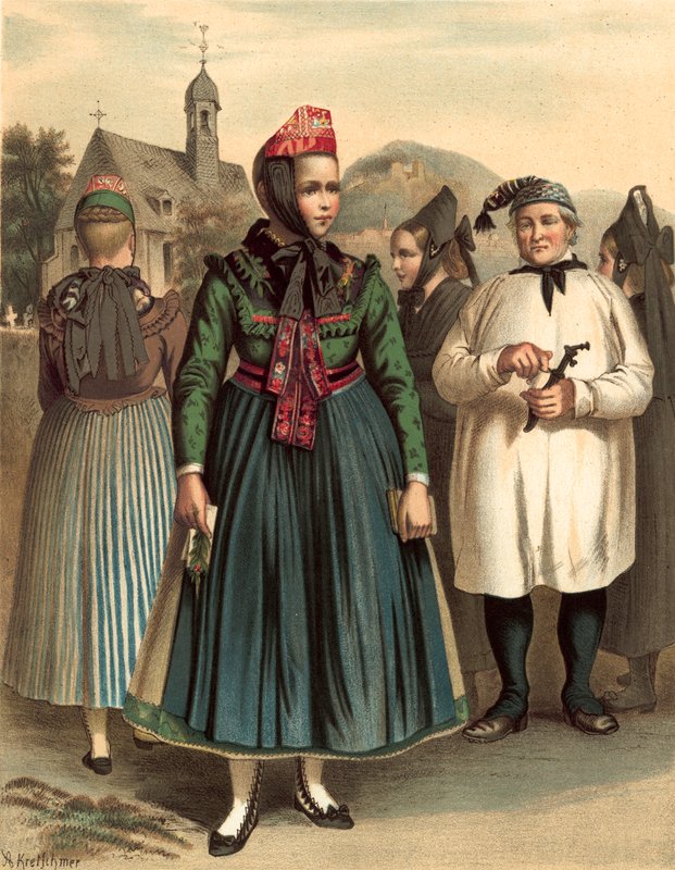Německý kroj, Chur-Hessen, kolem Marburgu od Albert Kretschmer