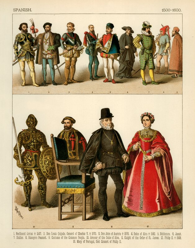 Španělský kostým 1500-1600 od Albert Kretschmer
