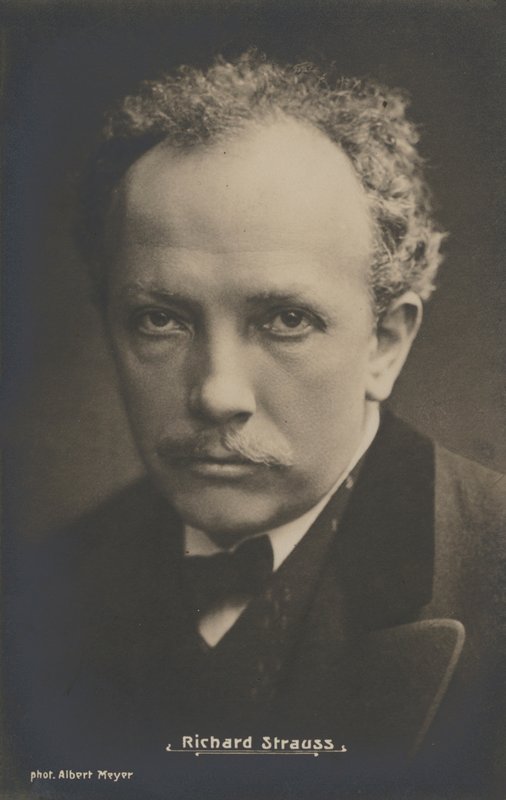 Portrét hudebního skladatele Richarda Strausse (č/b foto) od Albert Meyer