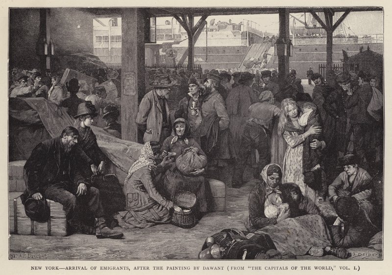 New York – Příjezd emigrantů (litho) od Albert Pierre Dawant