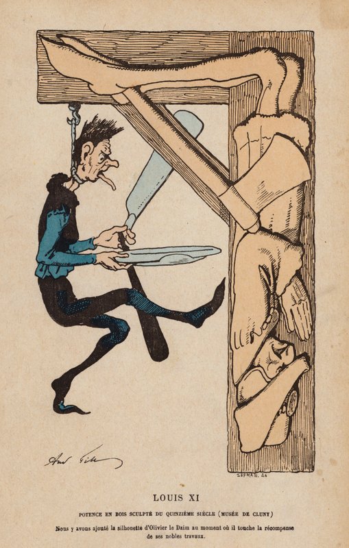Ludvík XI, francouzský král (kolorovaná rytina) od Albert Robida