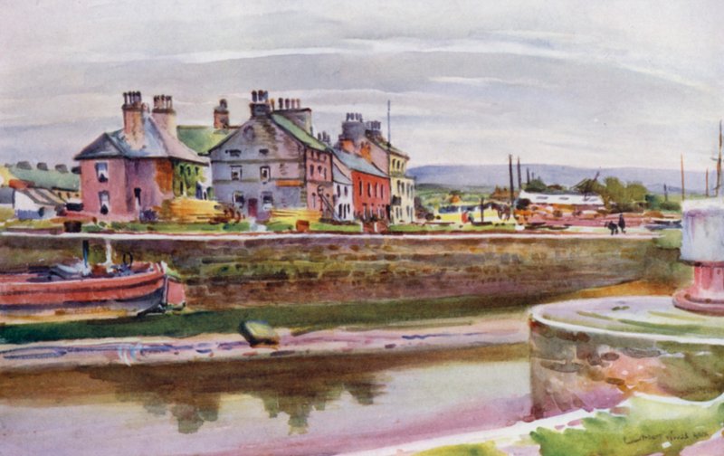 Glasson, na Lune (barevné lito) od Albert Woods