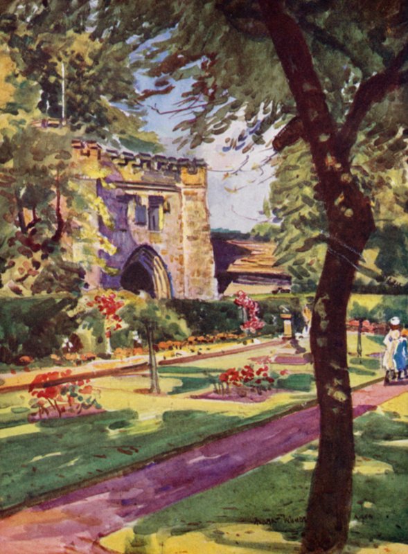 Whalley Abbey, severovýchodní brána (barevná lito) od Albert Woods