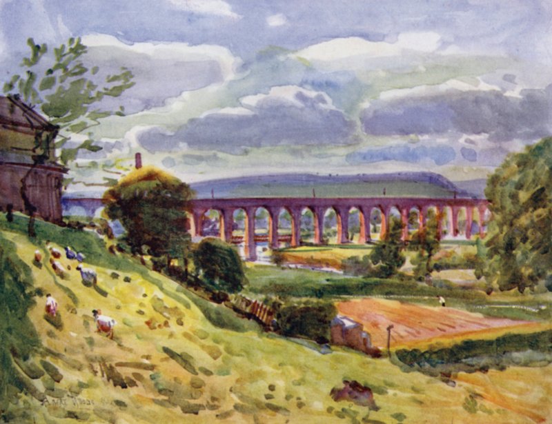 Whalley, viadukt (barva lito) od Albert Woods