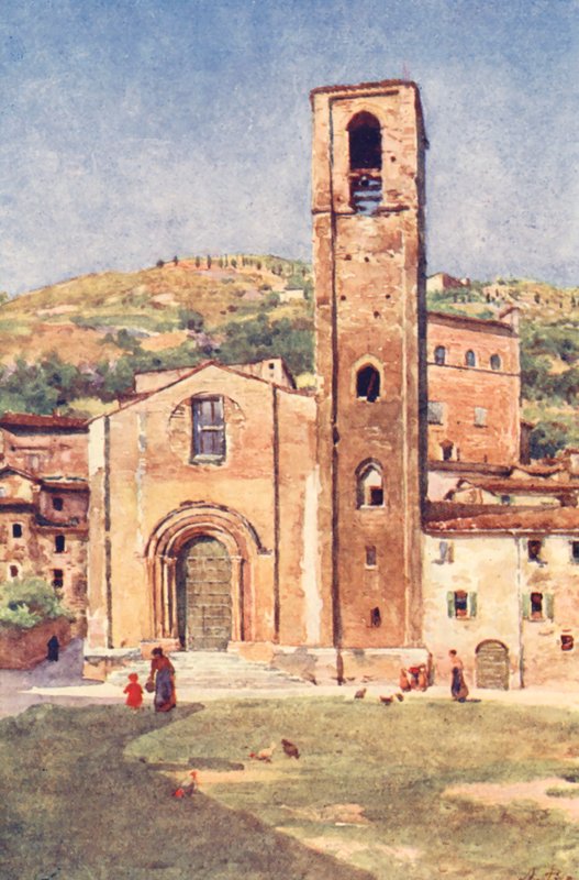 Svatý Jan Křtitel, Gubbio (barevná litografie) od Alberto Pisa