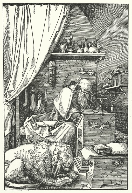 Svatý Jeroným ve své cele od Albrecht Dürer