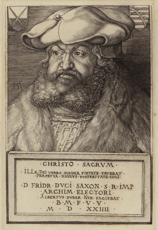 Frederick Moudrý, saský kurfiřt (rytina) od Albrecht (after) Durer or Duerer