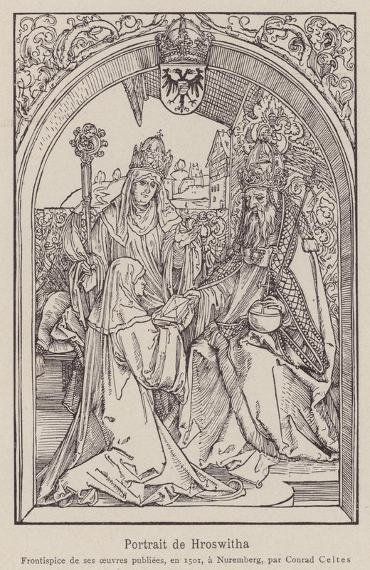Hrotsvitha z Gandersheimu od Albrecht (after) Durer or Duerer