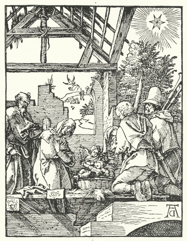 Klanění pastýřů (rytina) od Albrecht (after) Durer or Duerer