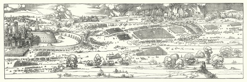 Obléhání pevnosti (rytina) od Albrecht (after) Durer or Duerer
