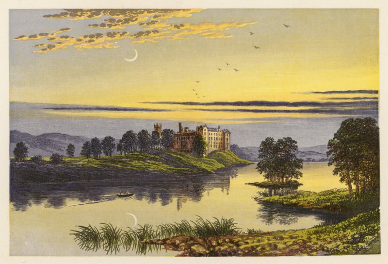 Skotské jezero Loch Scenery: Linlithgow Loch (barevná litografie) od Alexander Francis (after) Lydon