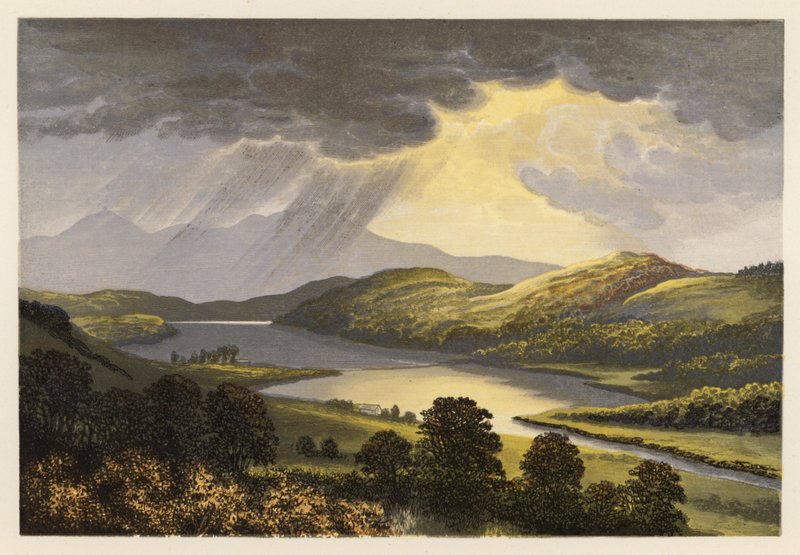 Skotské jezero Loch Scenery: Loch Fad (barevná litografie) od Alexander Francis (after) Lydon