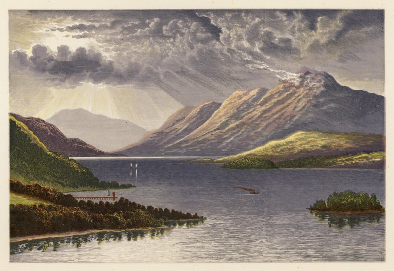 Skotské jezero Loch Scenery: Loch Lomond (barevná litografie) od Alexander Francis (after) Lydon