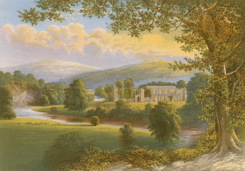 Bolton Priory (barevná rytina) od Alexander Francis Lydon