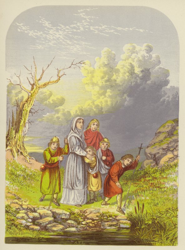 Christiana a její děti dorazí do Slough of Despond od Alexander Francis Lydon