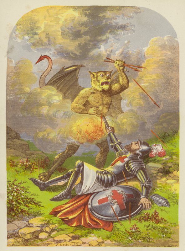 Křesťané bojují s Apollyonem od Alexander Francis Lydon