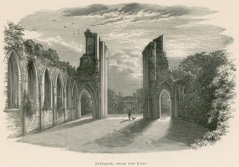 Glastonbury Abbey, interiér, z východu od Alexander Francis Lydon
