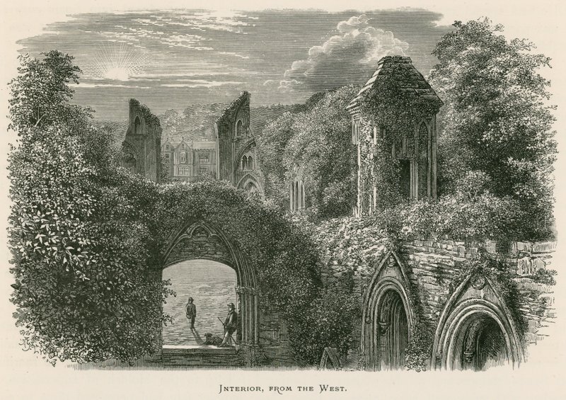 Glastonbury Abbey, interiér, ze západu od Alexander Francis Lydon