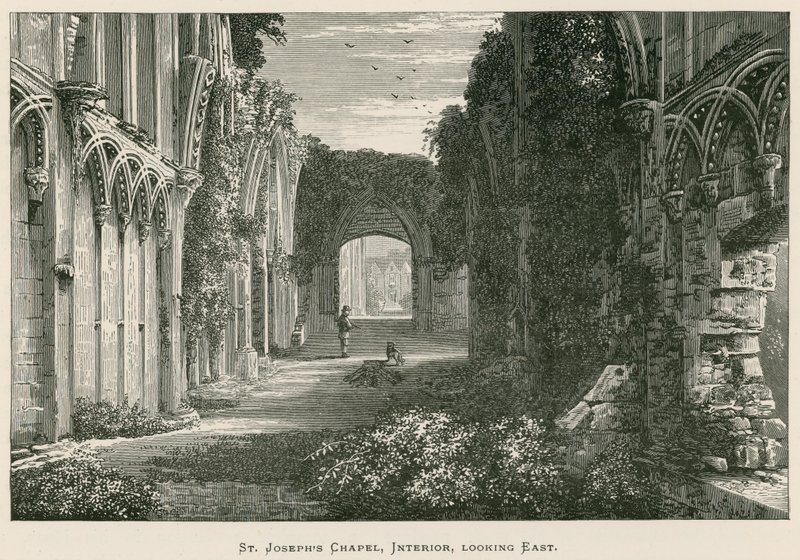 Glastonbury Abbey, kaple svatého Josefa, interiér, pohled na východ od Alexander Francis Lydon