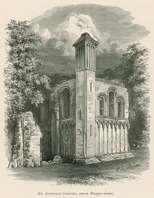 Glastonbury Abbey, kaple svatého Josefa, ze severozápadu od Alexander Francis Lydon