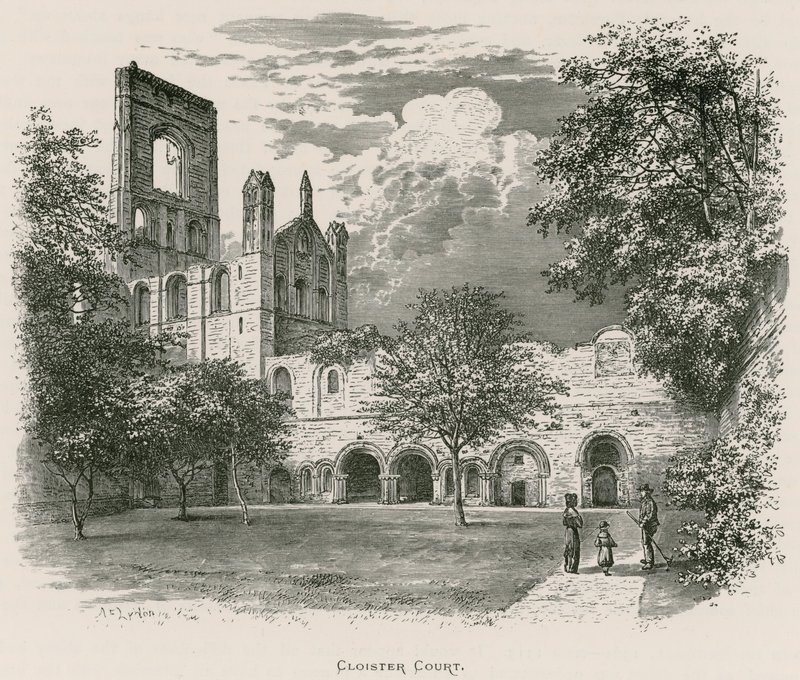 Kirkstall Abbey, Klášterní dvůr od Alexander Francis Lydon