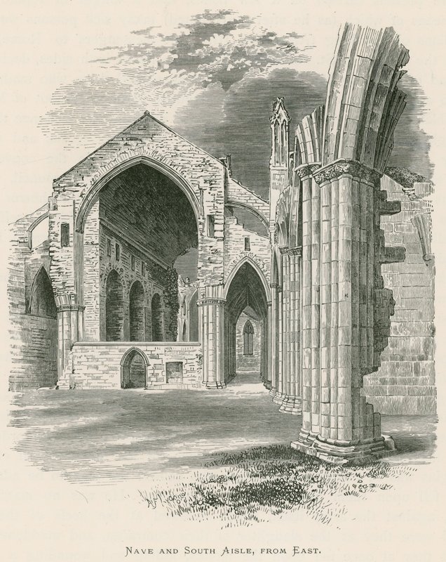 Melrose Abbey, Nave a South Aisle, z východu od Alexander Francis Lydon