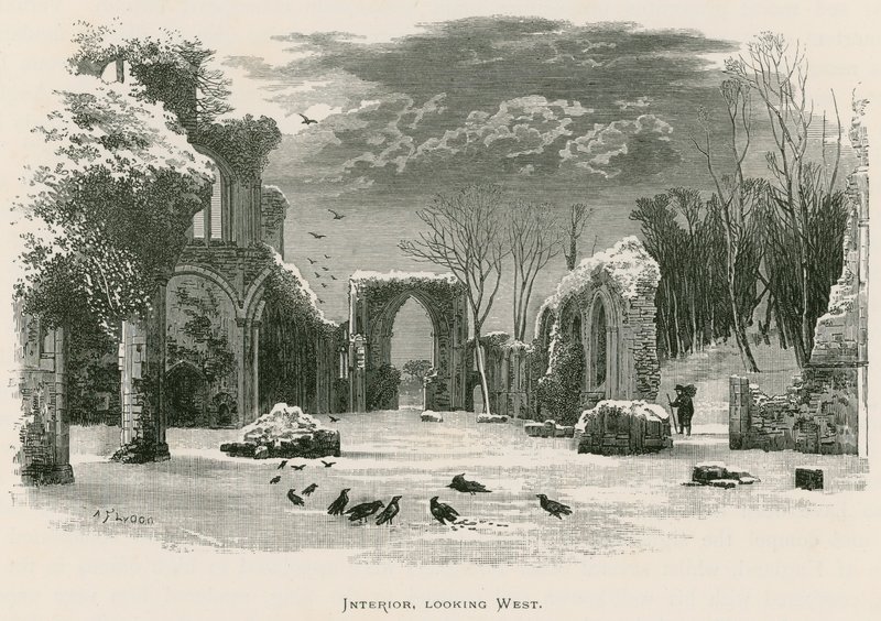 Netley Abbey, interiér, pohled na západ od Alexander Francis Lydon