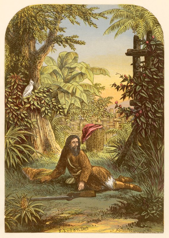 Robinsona Crusoe probudil ze spánku jeho papoušek od Alexander Francis Lydon