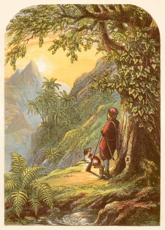 Robinson Crusoe provádí průzkum ostrova od Alexander Francis Lydon
