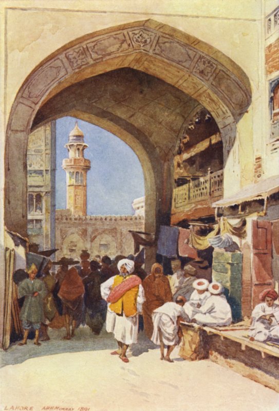 Brána v bazaru, Lahore od Alexander Henry Hallam Murray