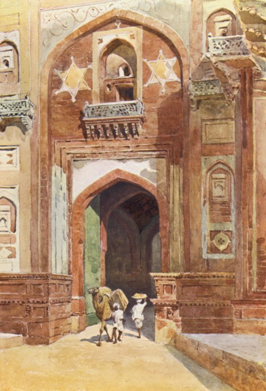 Pevnost Agra, uvnitř brány Dillí (barva litho) od Alexander Henry Hallam Murray