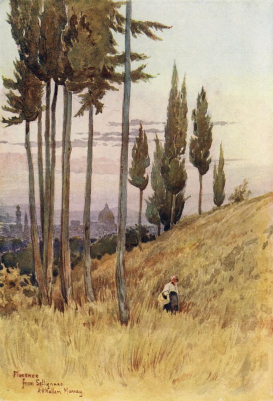 Florencie z Poggio Gherardo (barevné lito) od Alexander Henry Hallam Murray