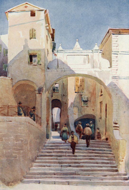 Mentone, Staré domy (barva lito) od Alexander Henry Hallam Murray