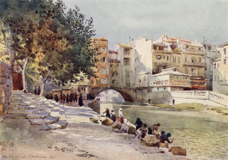 Narbonne, „Kanál dvou moří“ (barva lito) od Alexander Henry Hallam Murray