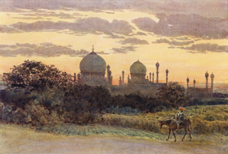 Západ slunce za Ibrahim Roza, Bijapur od Alexander Henry Hallam Murray