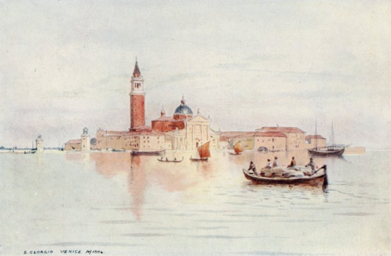 Benátky, San Giorgio (barevné lito) od Alexander Henry Hallam Murray