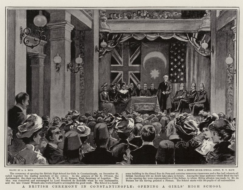 Britský ceremoniál v Konstantinopoli, otevření dívčí střední školy od Alexander Stuart Boyd
