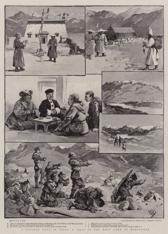 Prázdninový zájezd do Tibetu, návštěva Svatého jezera Mansalwar od Alexander Stuart Boyd