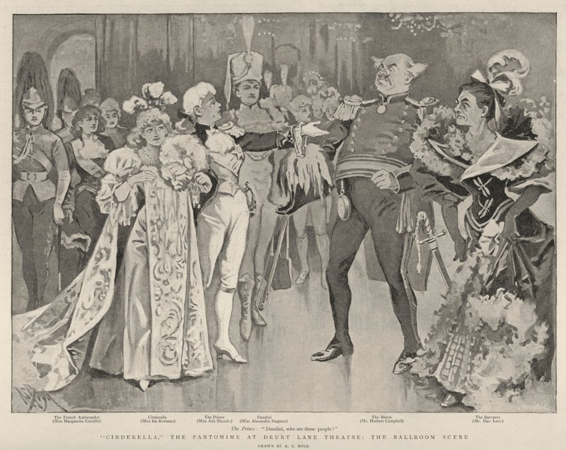 Popelka, Pantomima v divadle Drury Lane, scéna z tanečního sálu od Alexander Stuart Boyd