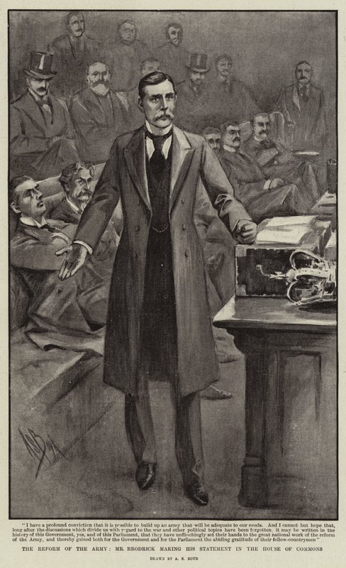 Reforma armády, pan Rrodrick při svém prohlášení v Dolní sněmovně od Alexander Stuart Boyd