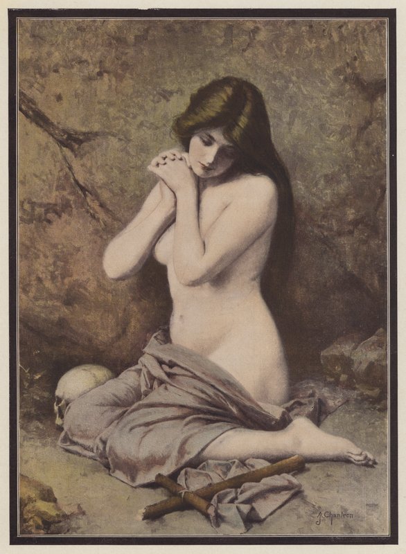 Kající Marie Magdalena (barevná lito) od Alexandre Jacques Chantron