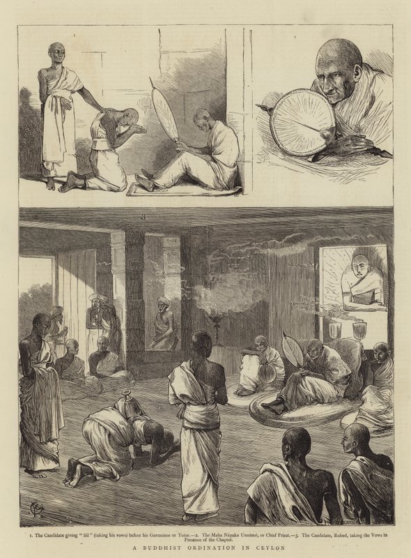 Buddhistické vysvěcení na Cejlonu od Alfred Chantrey Corbould