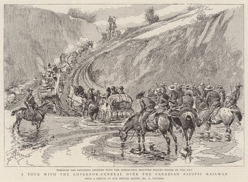Prohlídka s generálním guvernérem po kanadské tichomořské železnici od Alfred Chantrey Corbould