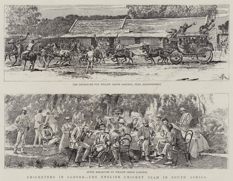 Hráči kriketu v Cloveru, anglický kriketový tým v Jižní Africe od Alfred Chantrey Corbould