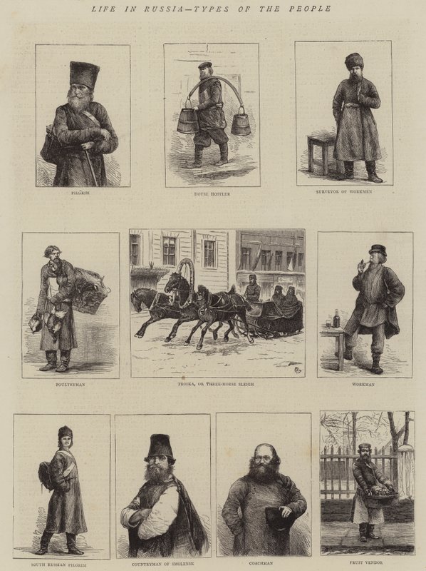 Život v Rusku, typy lidí od Alfred Chantrey Corbould