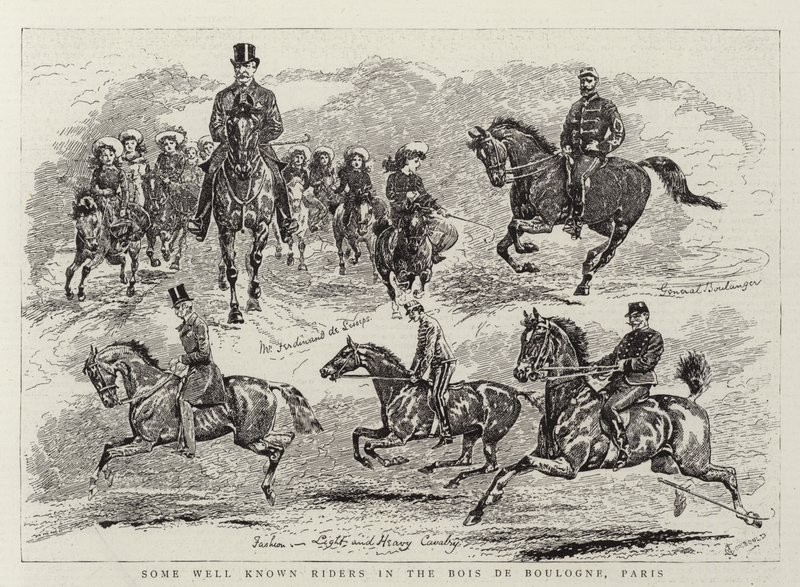 Někteří známí jezdci v Bois de Boulogne v Paříži od Alfred Chantrey Corbould