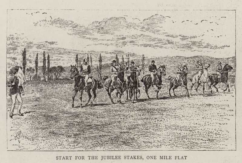 Start na Jubilee Stakes, One Mile Flat od Alfred Chantrey Corbould