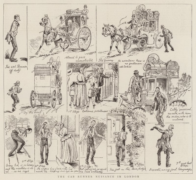 The Cab Runner Nuisance v Londýně od Alfred Chantrey Corbould