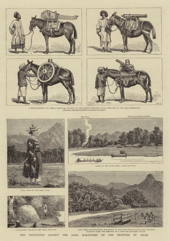 Expedice proti Akha Marauders na hranici Assam od Alfred Chantrey Corbould