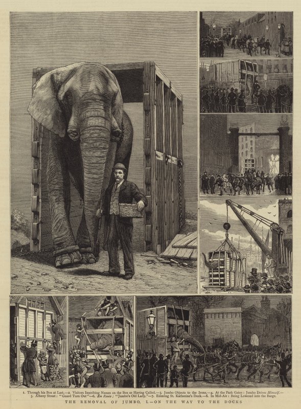 Odstranění Jumbo, I, na cestě do doků od Alfred Chantrey Corbould